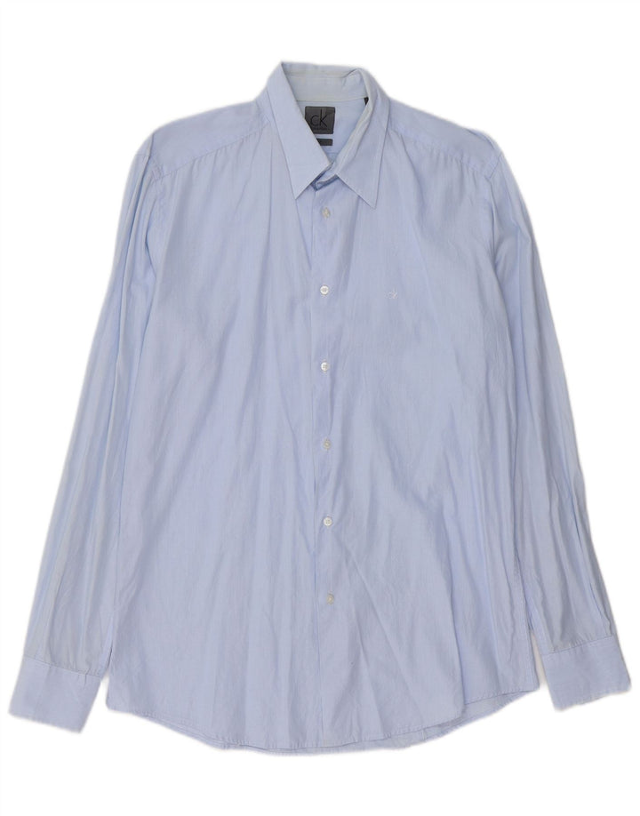 CALVIN KLEIN Chemise cintrée pour hommes, grandes rayures bleues