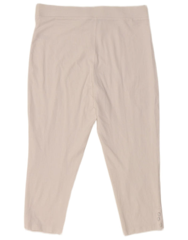 M&Co Legging Capri Femme UK 14 Grand Coton Blanc