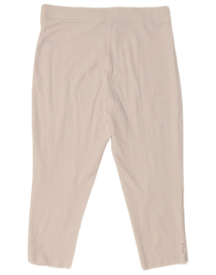 M&Co Legging Capri Femme UK 14 Grand Coton Blanc