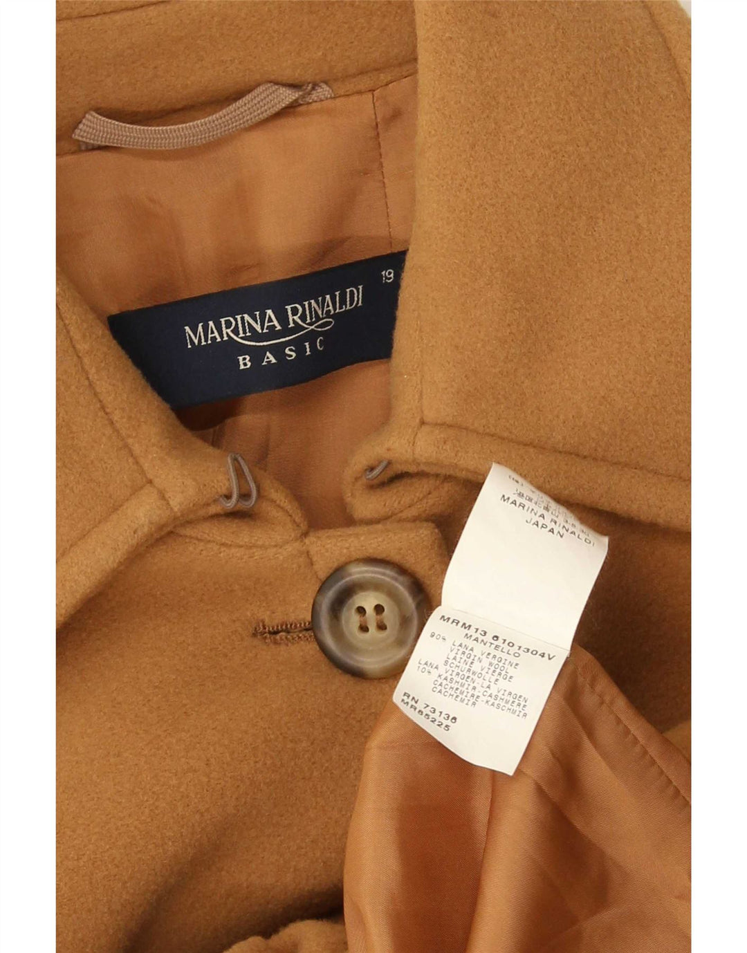 Marina Rinaldi Manteau surdimensionné pour femme Taille 19 Petite laine vierge marron