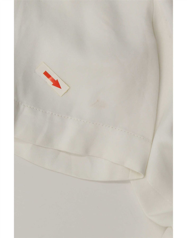 Zara Chemise à manches courtes pour femme UK 14 Medium White Viscose