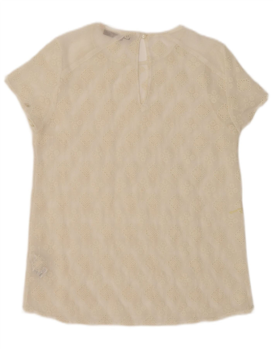Zara Haut transparent pour femme UK 10 Petit polyester floral blanc cassé