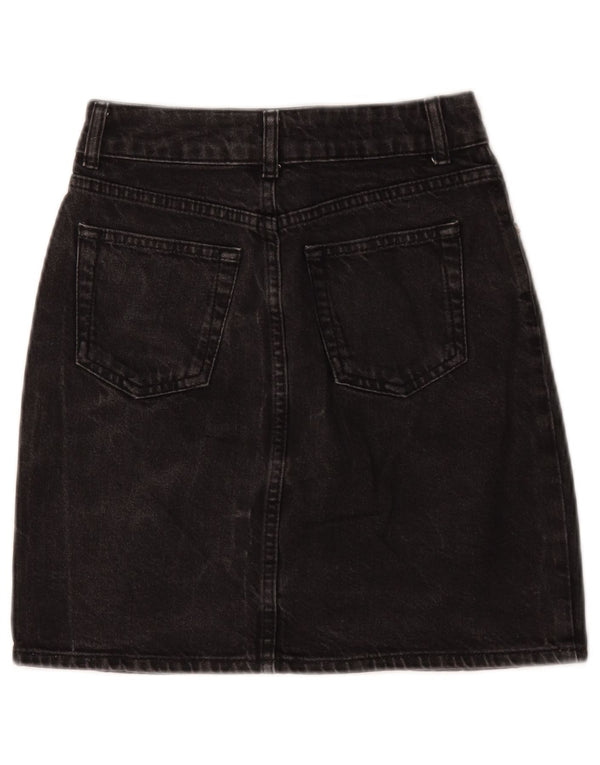 Topshop Jupe en jean pour femme UK 6 XS W24 Noir