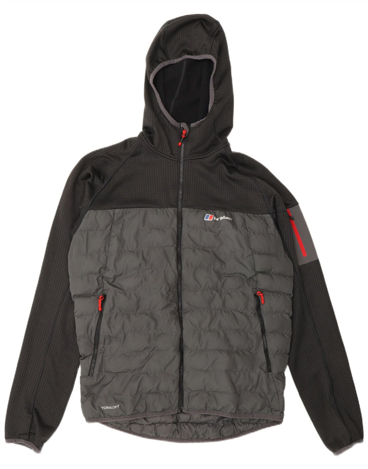 BERGHAUS Veste matelassée à capuche pour homme UK 38 Gris moyen Polyester colour block