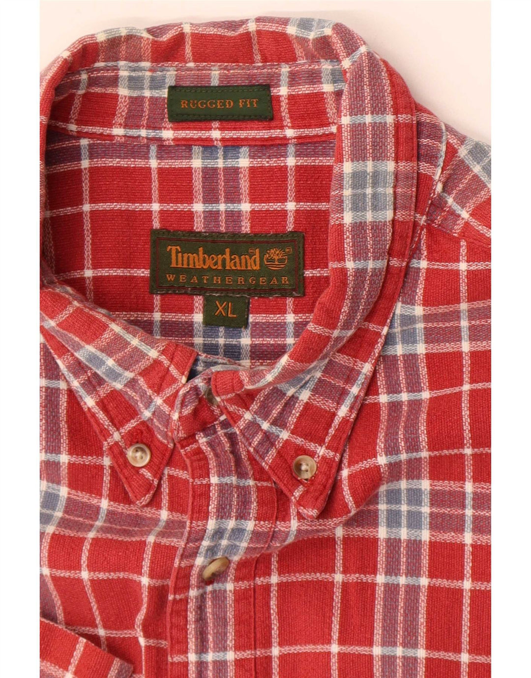 Timberland Chemise à manches courtes coupe robuste pour homme XL à carreaux rouges