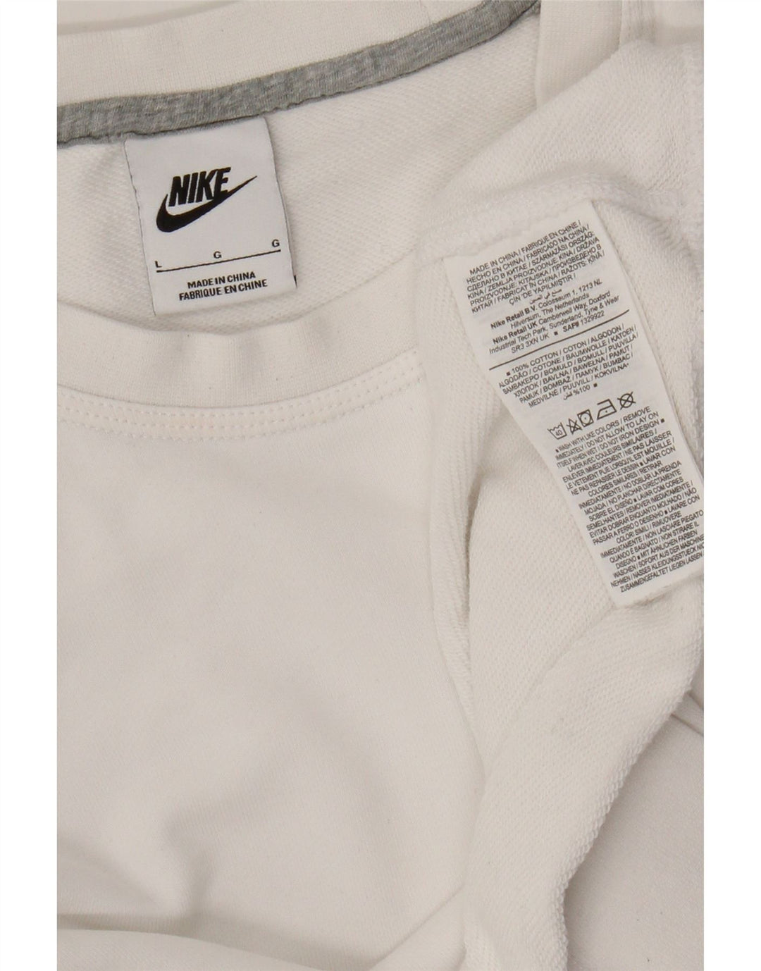 Nike Womens Sweatshirt Jumper UK 16 Grand Blanc Coton