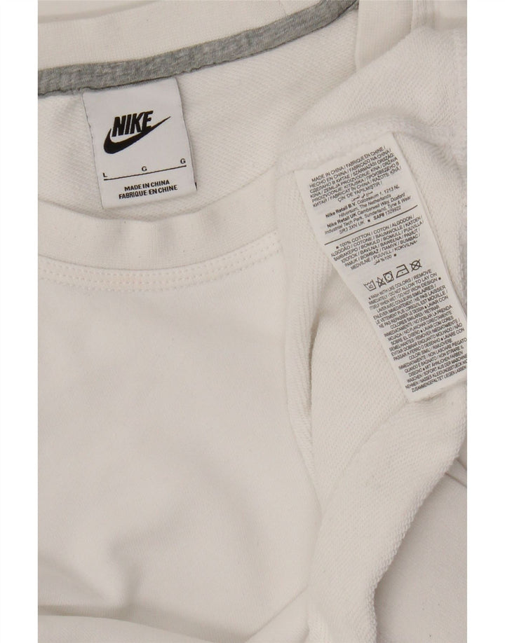 Nike Womens Sweatshirt Jumper UK 16 Grand Blanc Coton