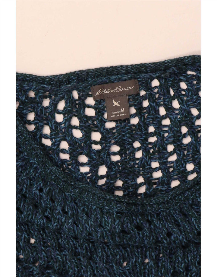 Eddie Bauer Pull surdimensionné à col bateau pour femme UK 14 Medium Navy Blu