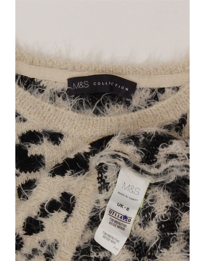 Marks & Spencer Pull à col rond pour femme UK 8 Small Beige