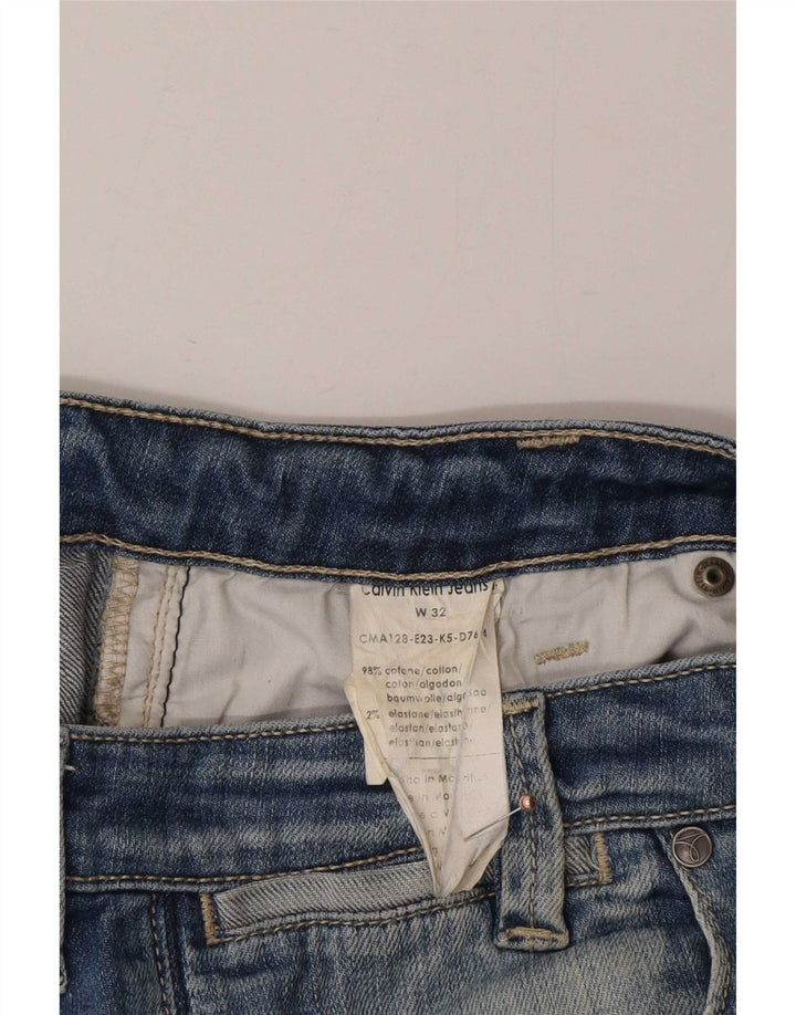 Calvin Klein Jean droit vieilli W32 L28 pour homme en coton bleu