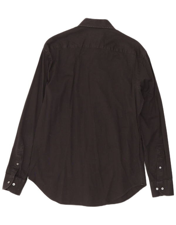 Emporio Armani Chemise coupe moderne pour homme Taille 40 15 3/4 Noir moyen