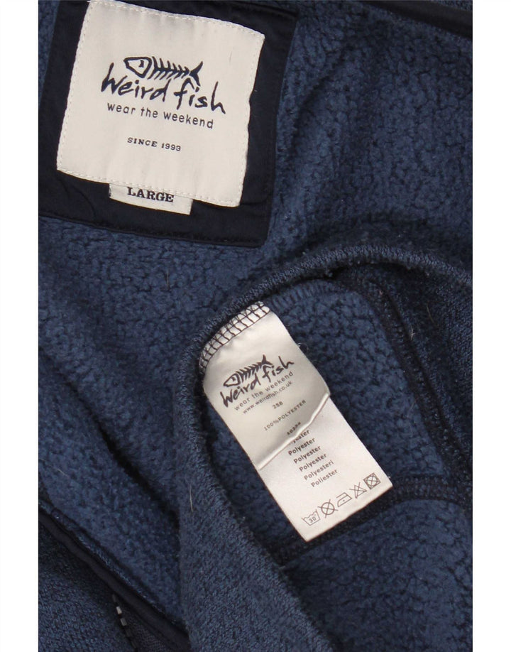 Weird Fish Veste de survêtement pour homme en polyester moucheté bleu Taille L