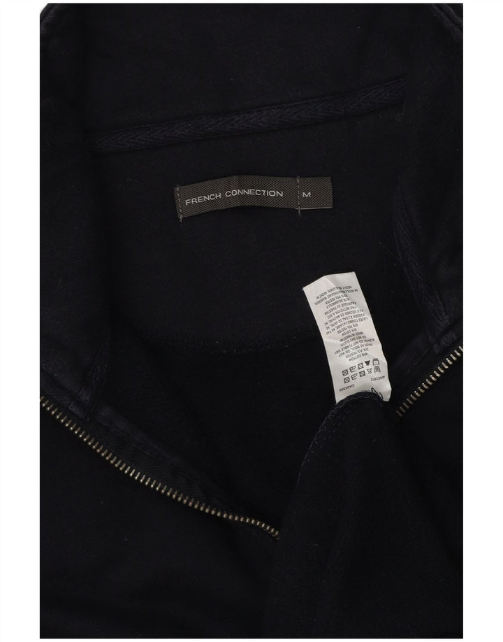 FRENCH CONNECTION Pull Sweat Col Zippé Homme Bleu Marine Moyen Coton