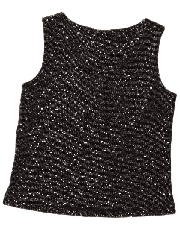 Wallis Chemisier sans manches pour femme UK 44 en nylon à pois noir moyen