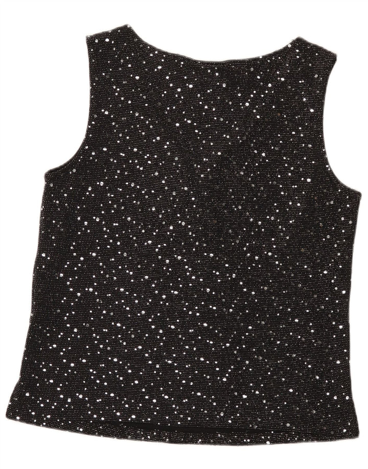 Wallis Chemisier sans manches pour femme UK 44 en nylon à pois noir moyen