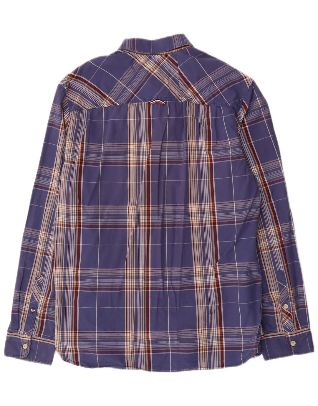 Tommy Hilfiger Chemise coupe classique pour homme en coton à carreaux bleus