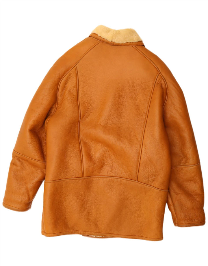 veste en peau de mouton homme vintage UK 42 XL Beige