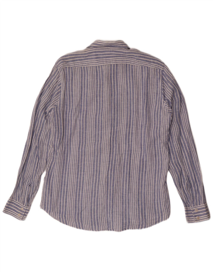 Hugo Boss Chemise homme en lin à fines rayures bleues