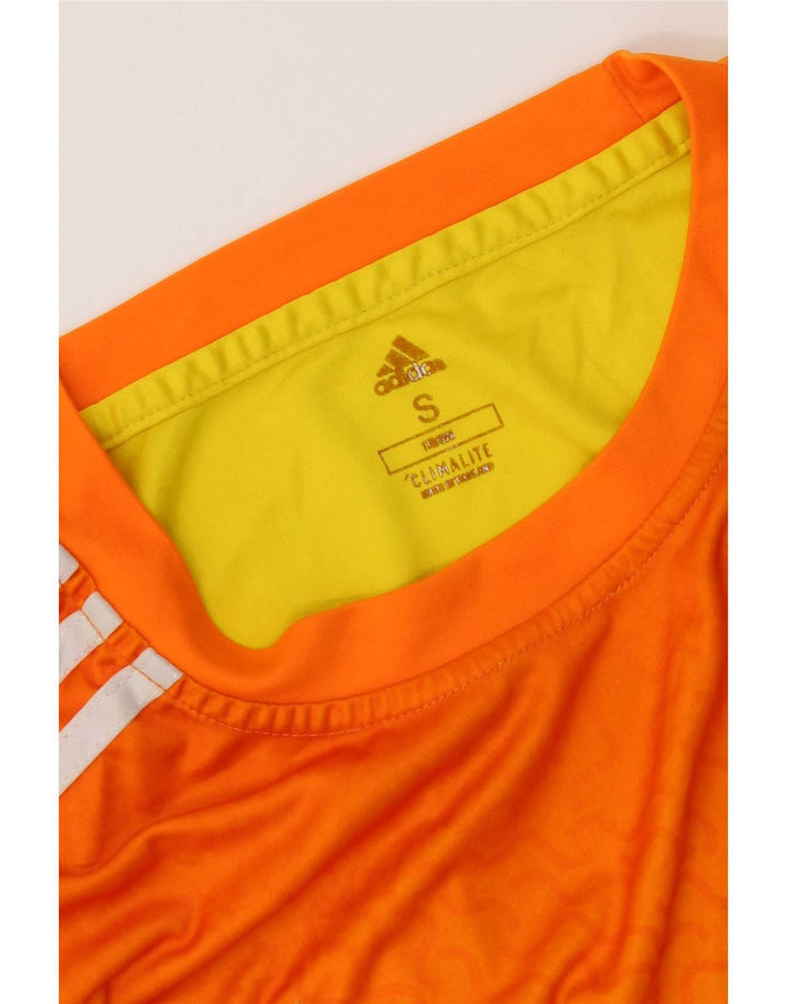 Adidas Hommes Climalite T-Shirt Haut Petit Orange Colorblock