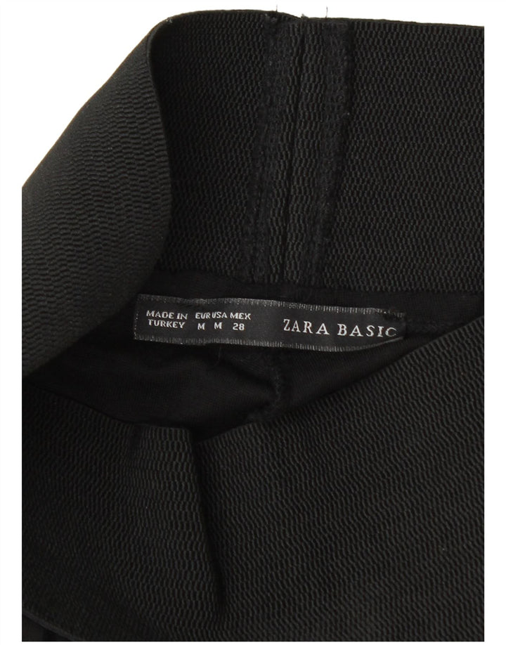 Zara Leggings Femme UK 12 Medium Noir Imprimé Animal