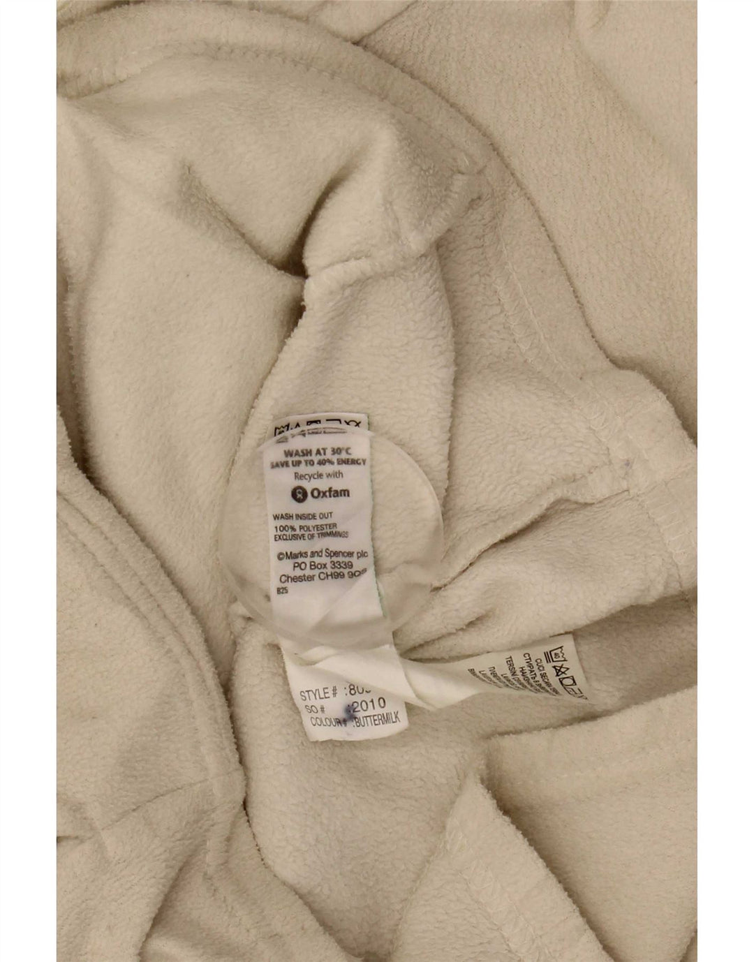 Marks & Spencer Veste polaire pour femme UK 12 Polyester beige moyen