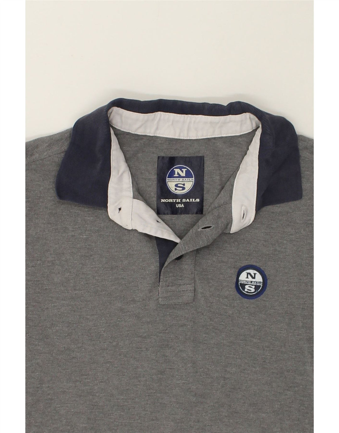 NORTH SAILS Mens Polo Shirt Small Grey Cotton | Vintage North Sails | Thrift | Second-Hand North Sails | Used Clothing | Messina Hembry 