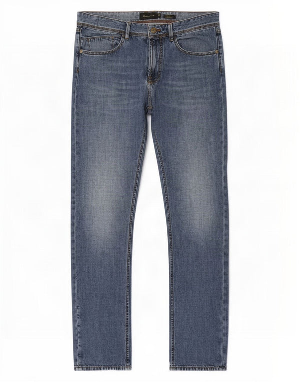 Massimo Dutti Jean slim décontracté pour homme en coton bleu EU 42 Large W32 L33