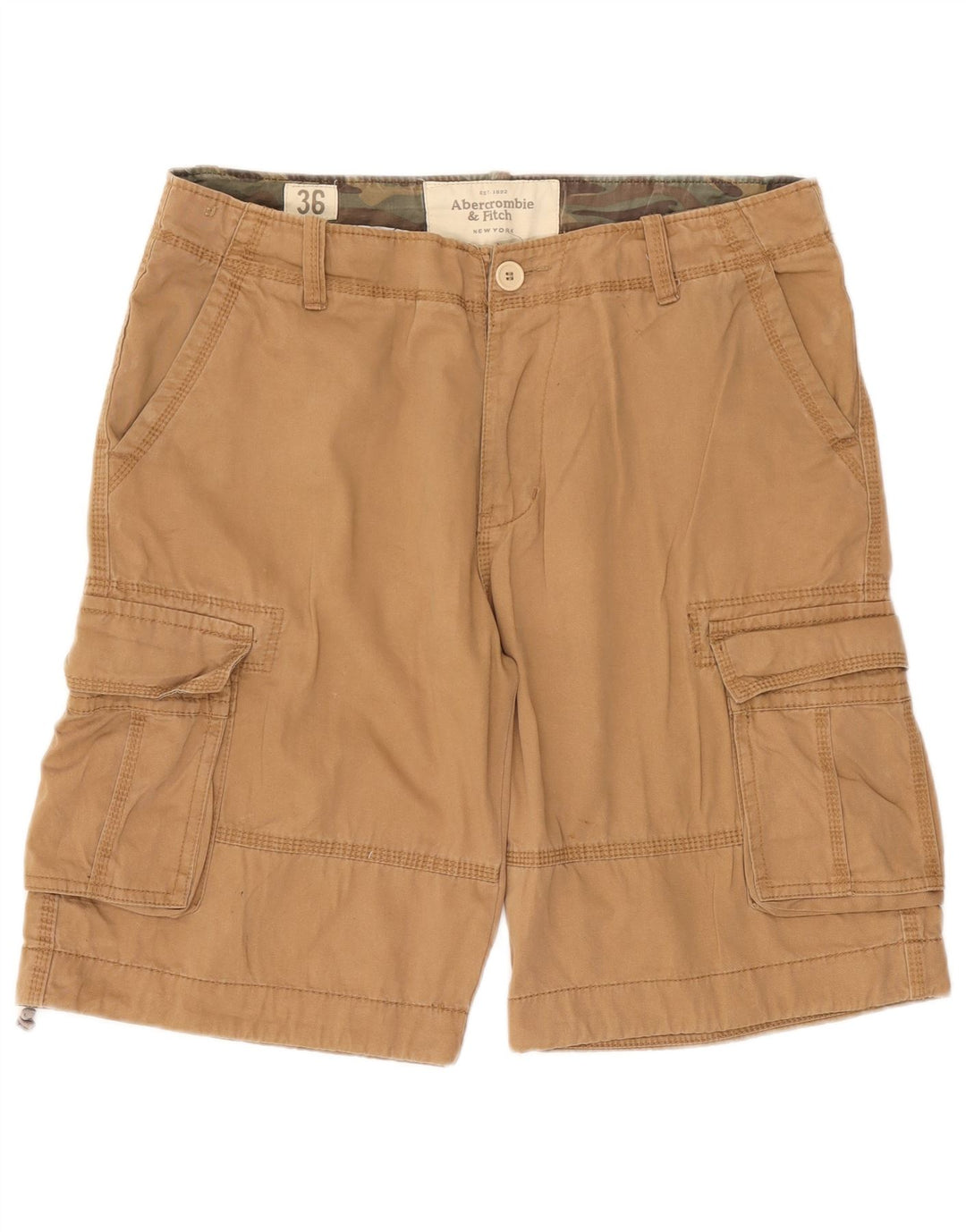 Abercrombie & Fitch Short cargo pour homme W36 Large Beige