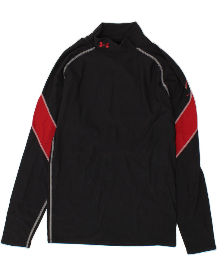 UNDER ARMOUR Womens Top Long Sleeve UK 14 Large Black Colourblock Vintage Under Armour and Second-Hand Under Armour from Messina Hembry 