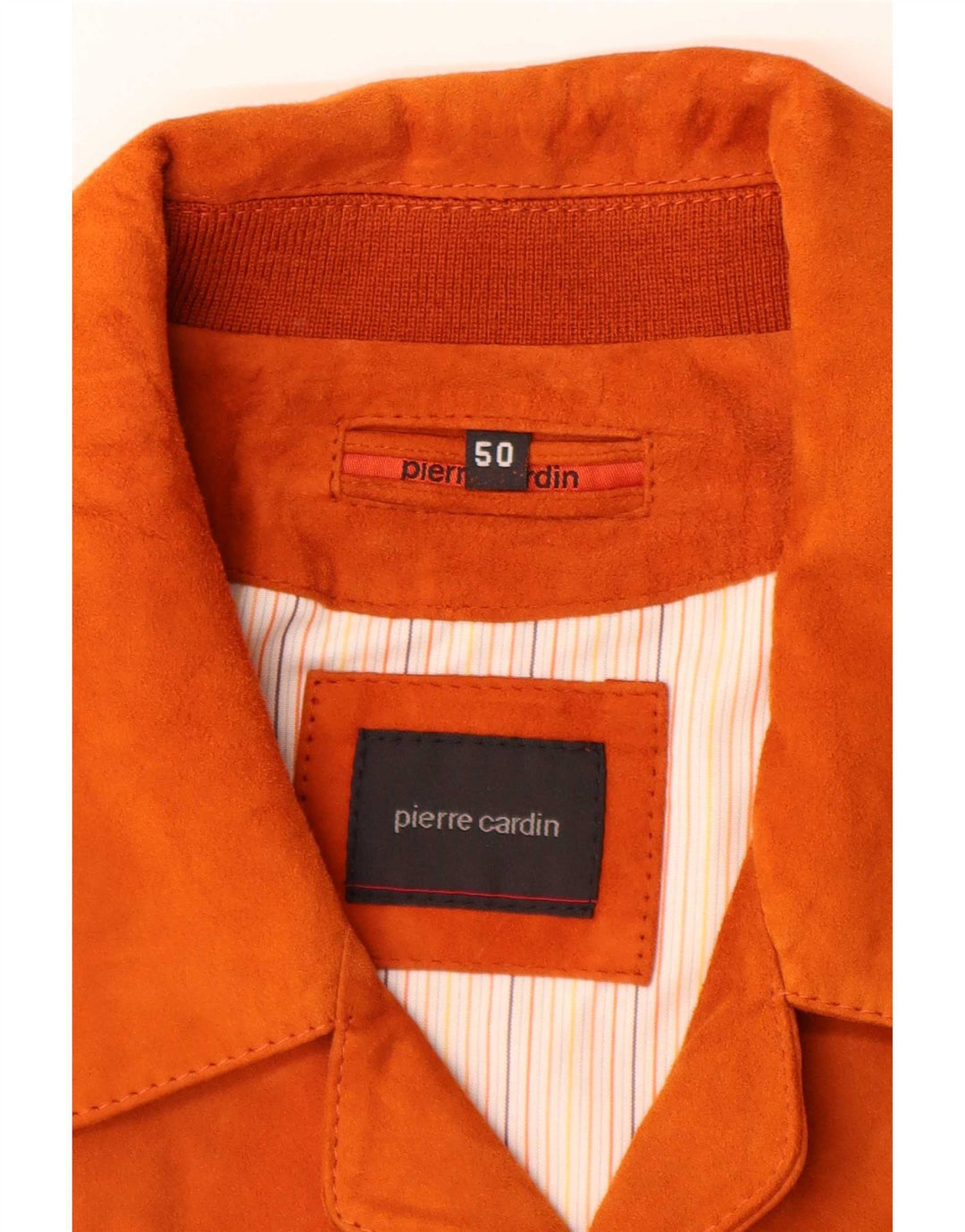 Pierre Cardin Veste en daim pour homme IT 50 Grand cuir orange