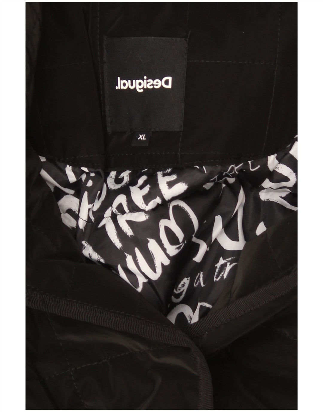 Desigual Manteau matelassé matelassé pour femme UK 18 XL Noir Polyester