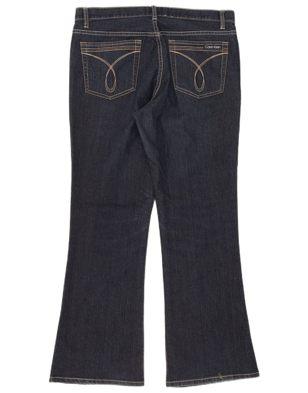 Calvin Klein Jean évasé pour femme US 10 Large W33 L29 Bleu marine Coton