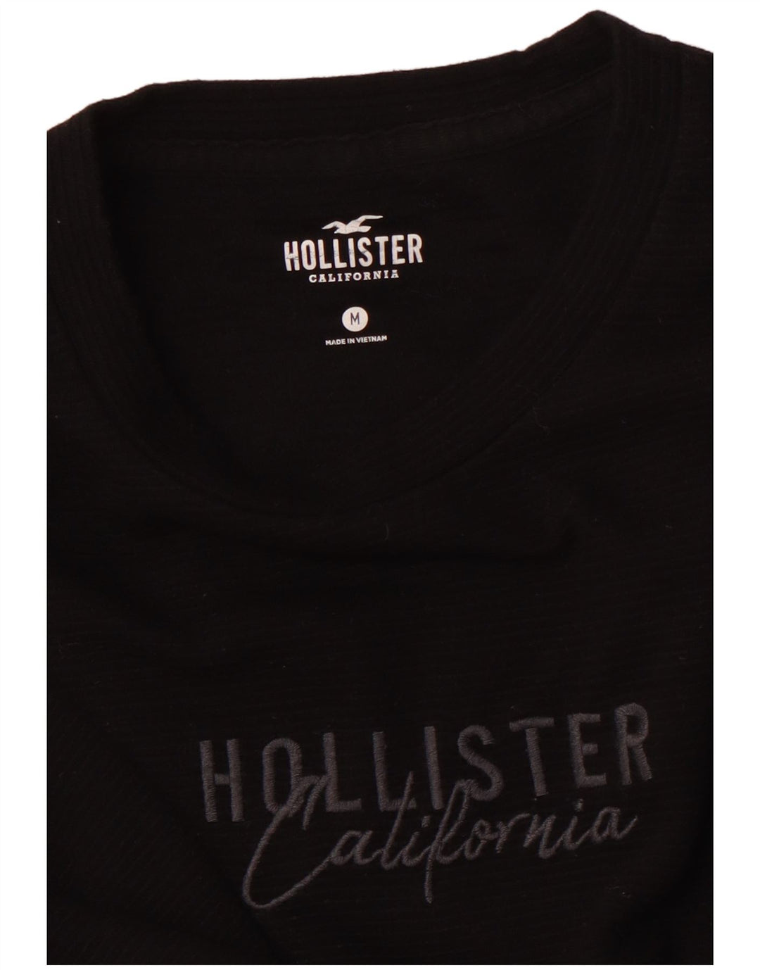 HOLLISTER Haut Graphique à Manches Longues Homme Noir Moyen