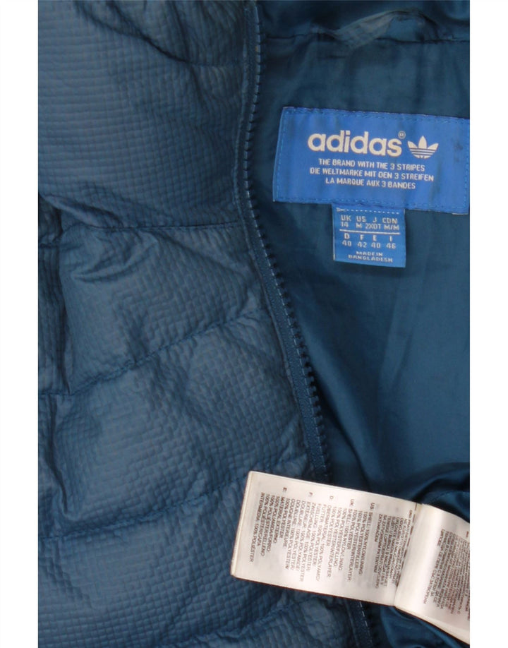 Adidas Veste rembourrée à capuche pour femme UK 14 Bleu moyen Nylon