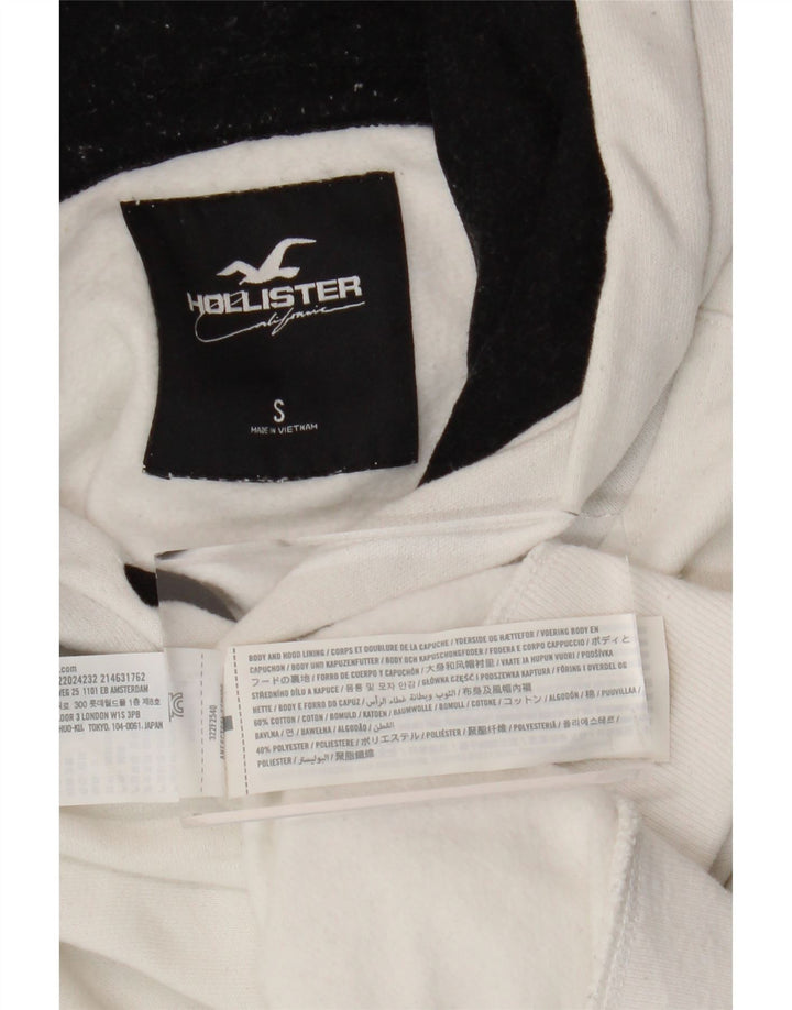 HOLLISTER Pull à capuche graphique pour homme Small Blanc Coton