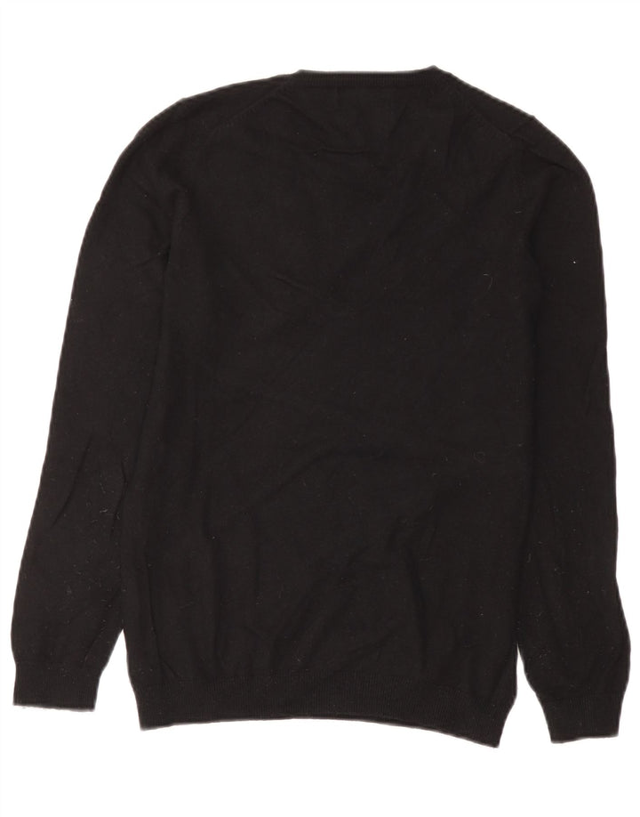 Marks & Spencer Pull col en V pour femme UK 12 Viscose noir moyen