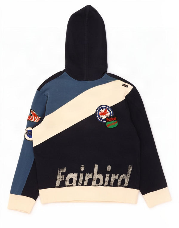 Energie Pull à capuche graphique pour homme en coton color block bleu marine Taille L