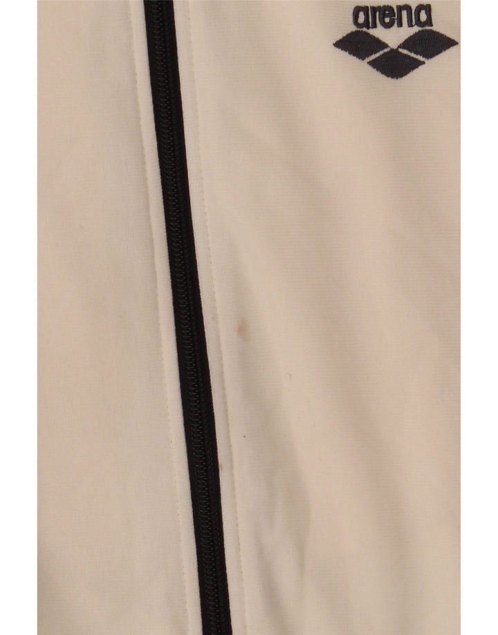 ARENA Veste de survêtement graphique pour femme UK 12 Medium Blanc Polyester
