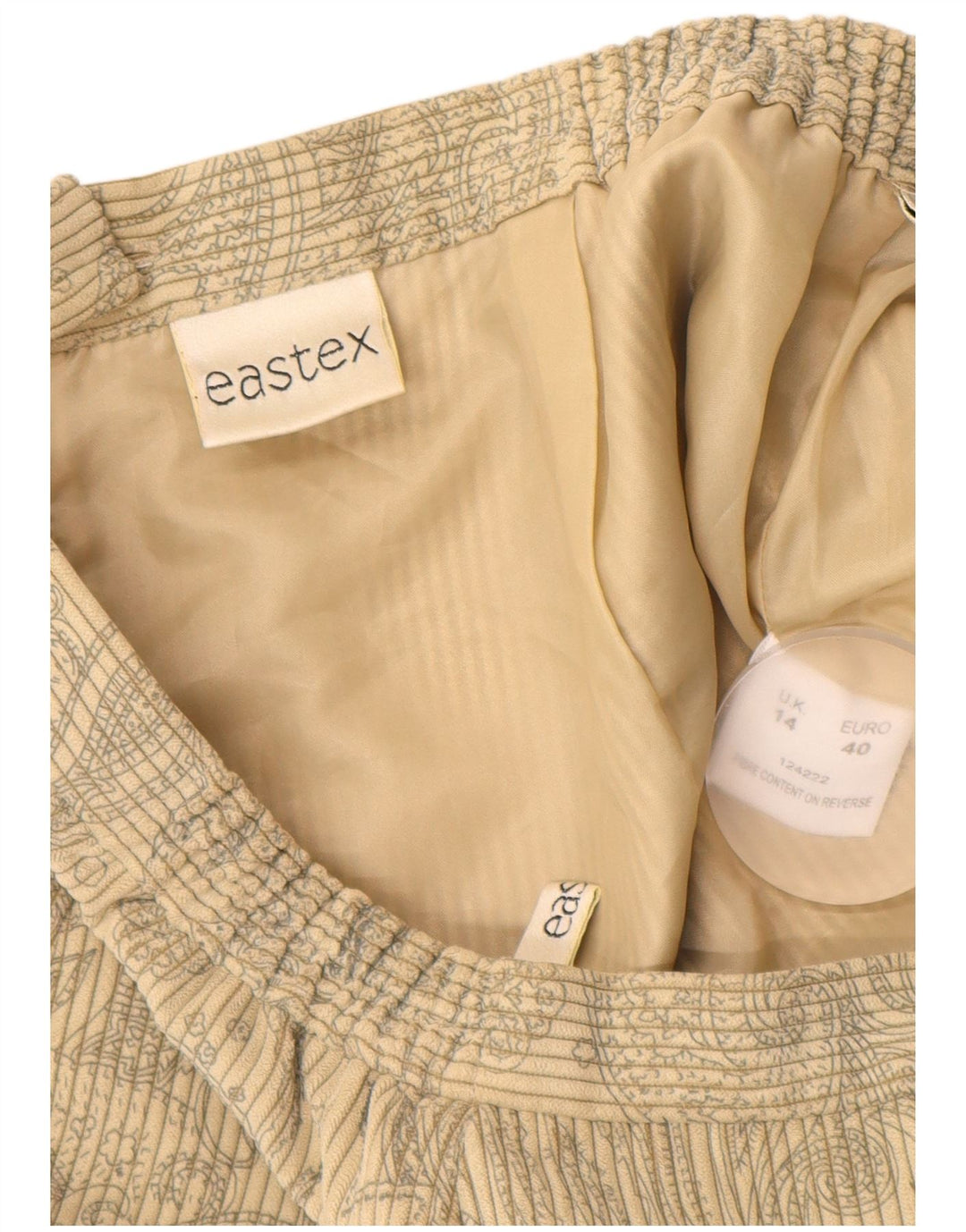 EASTEX Jupe droite en velours côtelé pour femme UK 44 Polyester floral beige moyen