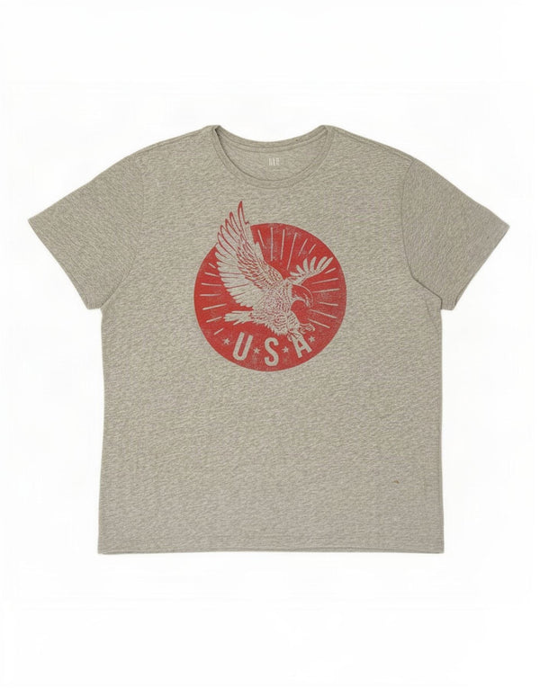 Gap T-Shirt Graphique Homme Top XL Gris Coton