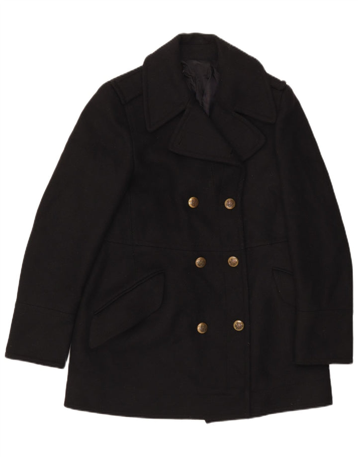 vintage Femme Caban UK 14 Moyen Noir