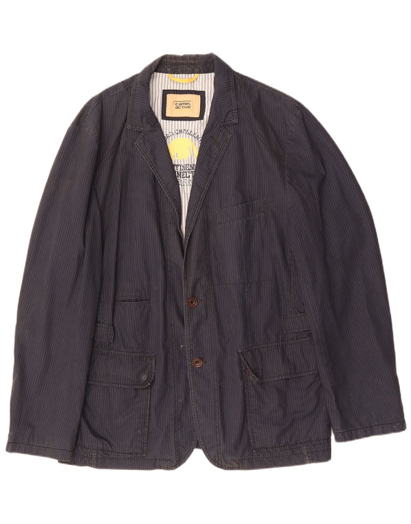 Camel Active Veste Blazer 2 Boutons pour Homme UK 40 Grande Rayure Bleu Marine