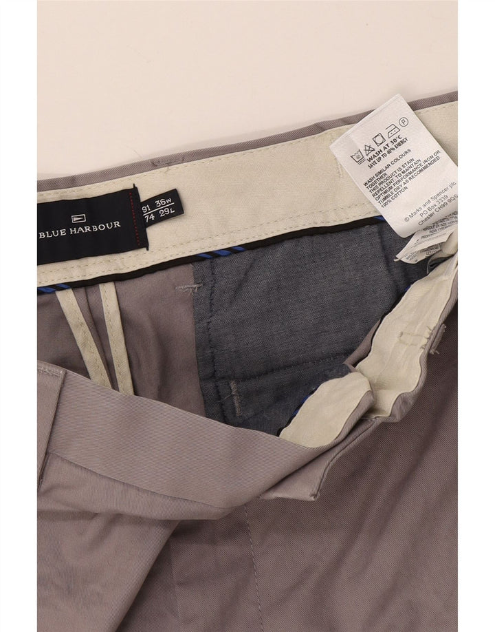 Marks & Spencer Pantalon Chino Droit Blue Harbor Homme W36 L29 Gris