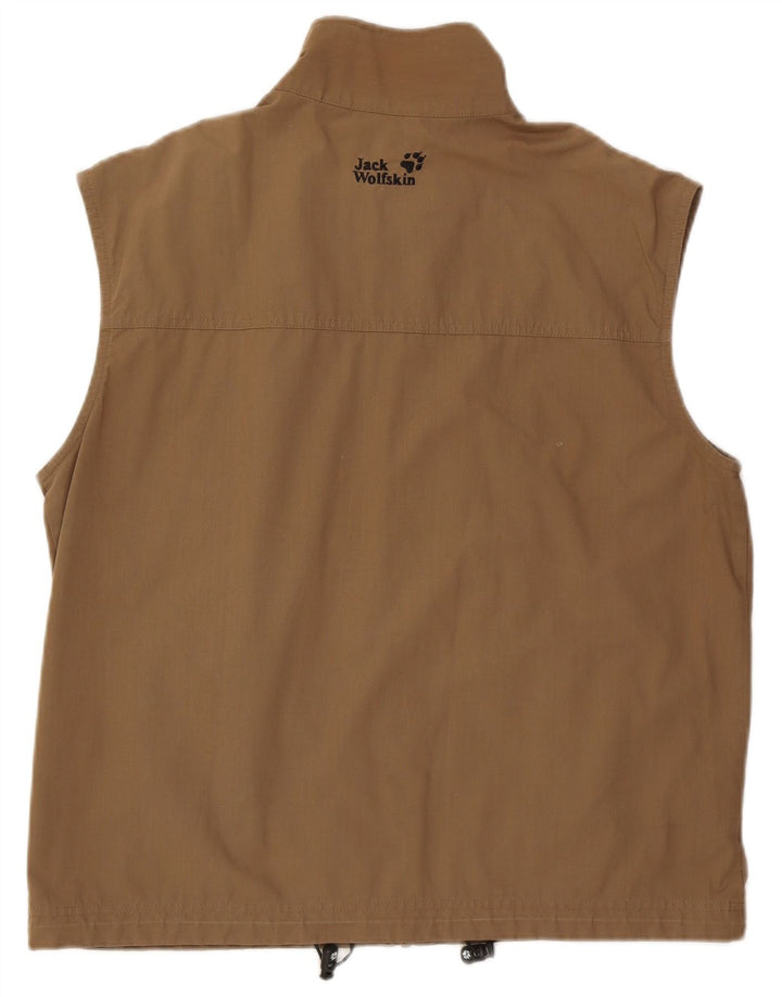 Jack Wolfskin Gilet utilitaire pour homme UK 40 Large Marron Polyester