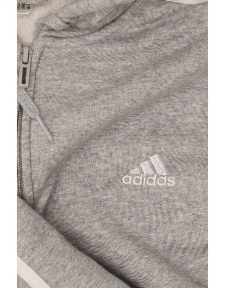 Adidas Pull à capuche zippé pour homme Gris moyen moucheté