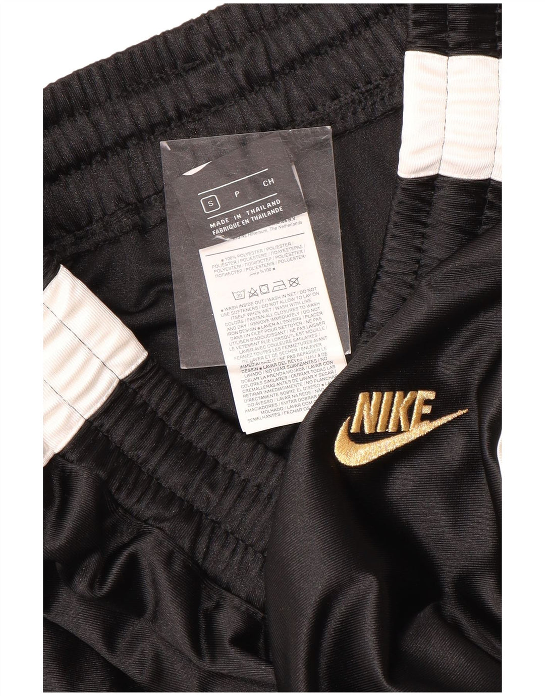 Nike Pantalon de survêtement pour femme UK 10 Small Noir Colourblock Polyester