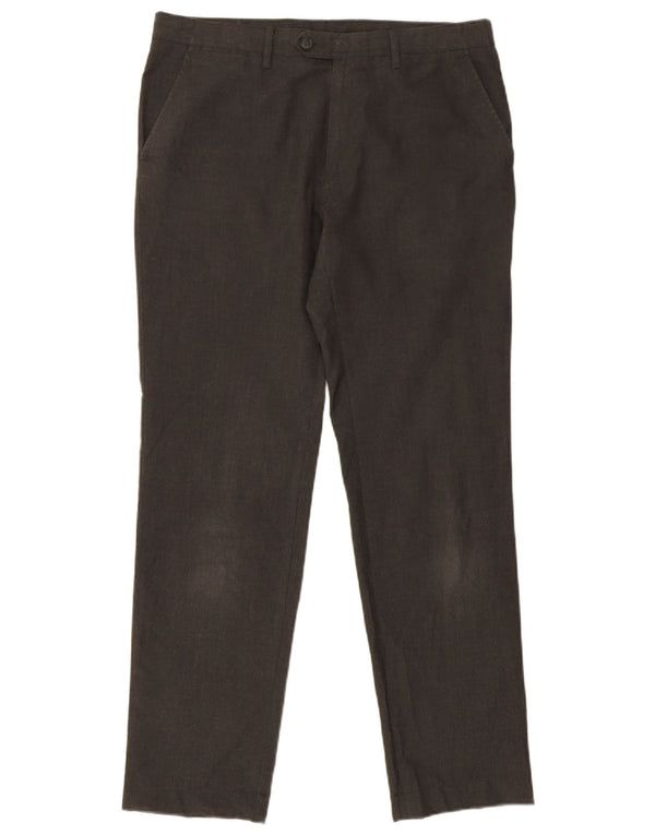 Marks & Spencer Mens Slim Fit Chino Trousers W34 L31 Grey Houndstooth
