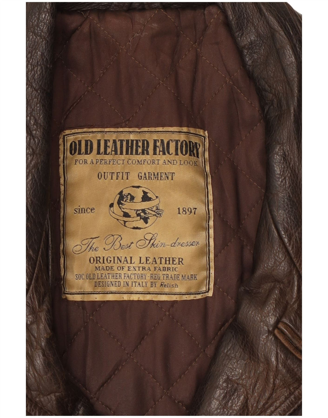 RELISH Veste en cuir pour homme UK 40 Grand cuir marron