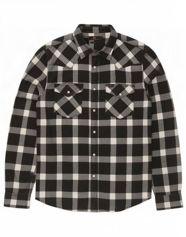 Lee Chemise Slim Fit en Flanelle Homme Noir à Carreaux en Coton