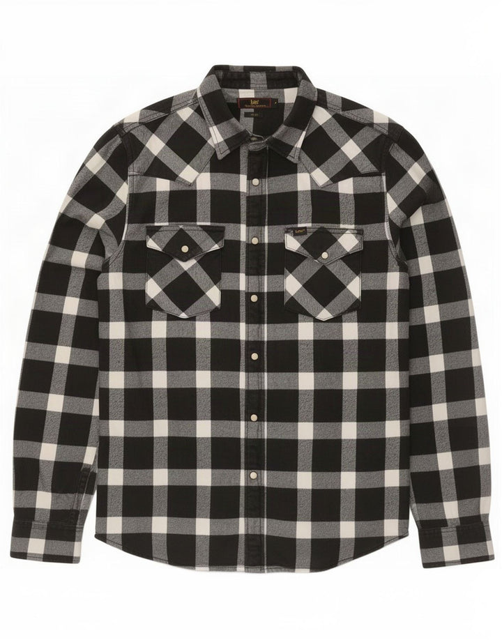 Lee Chemise Slim Fit en Flanelle Homme Noir à Carreaux en Coton